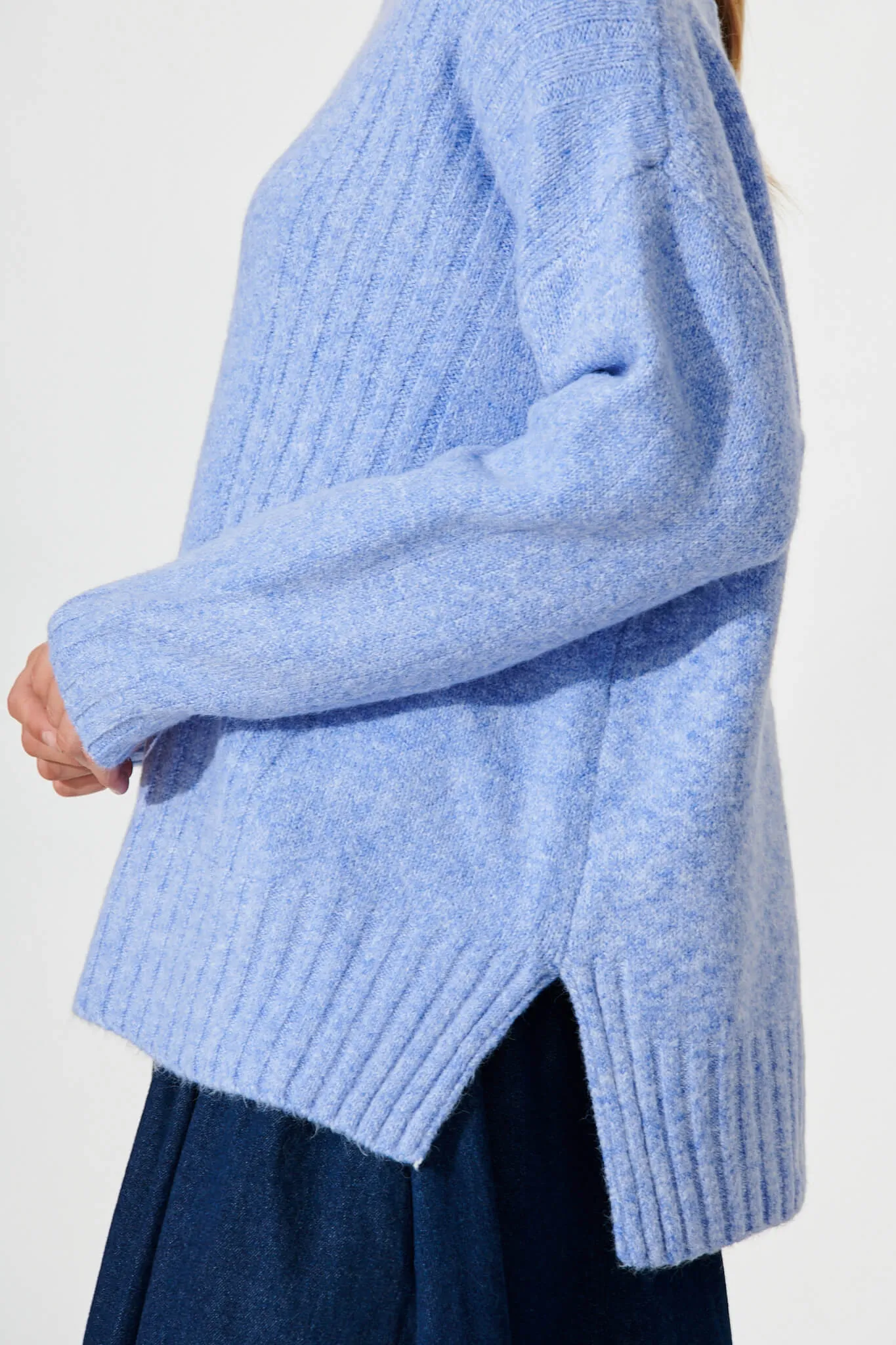 Cinquanta Knit In Light Blue Wool Blend