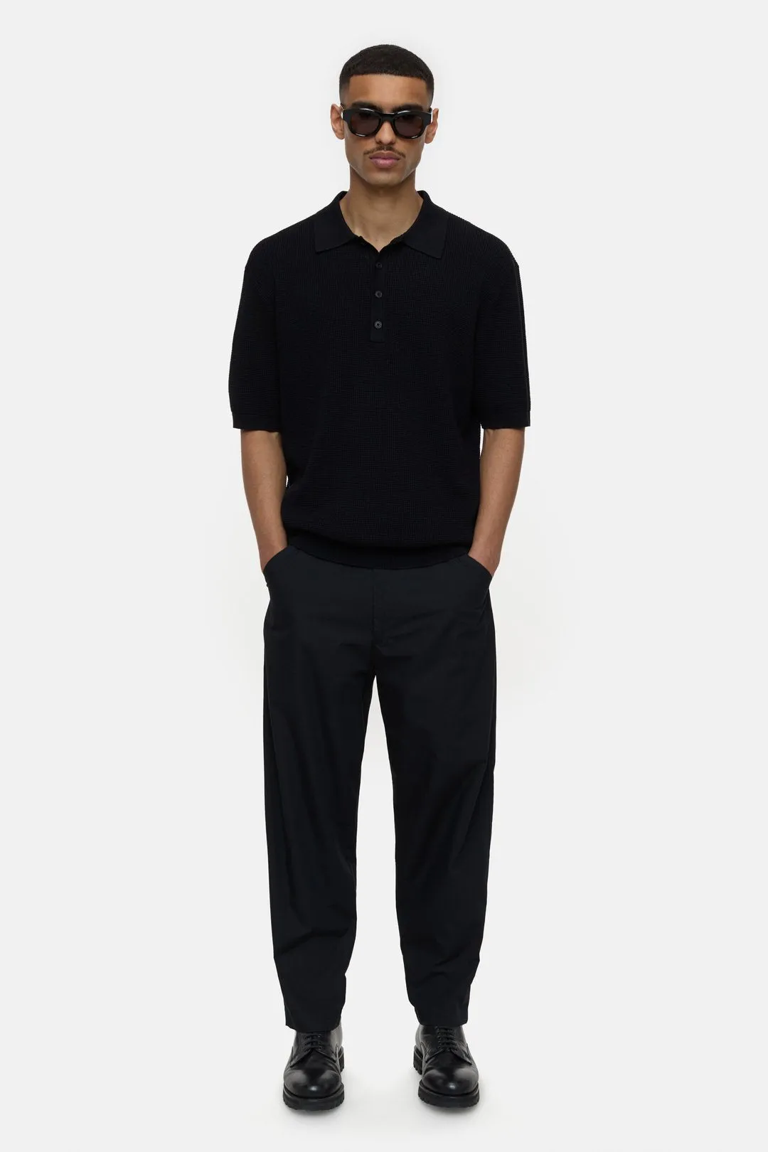 Closed Black Knit Polo