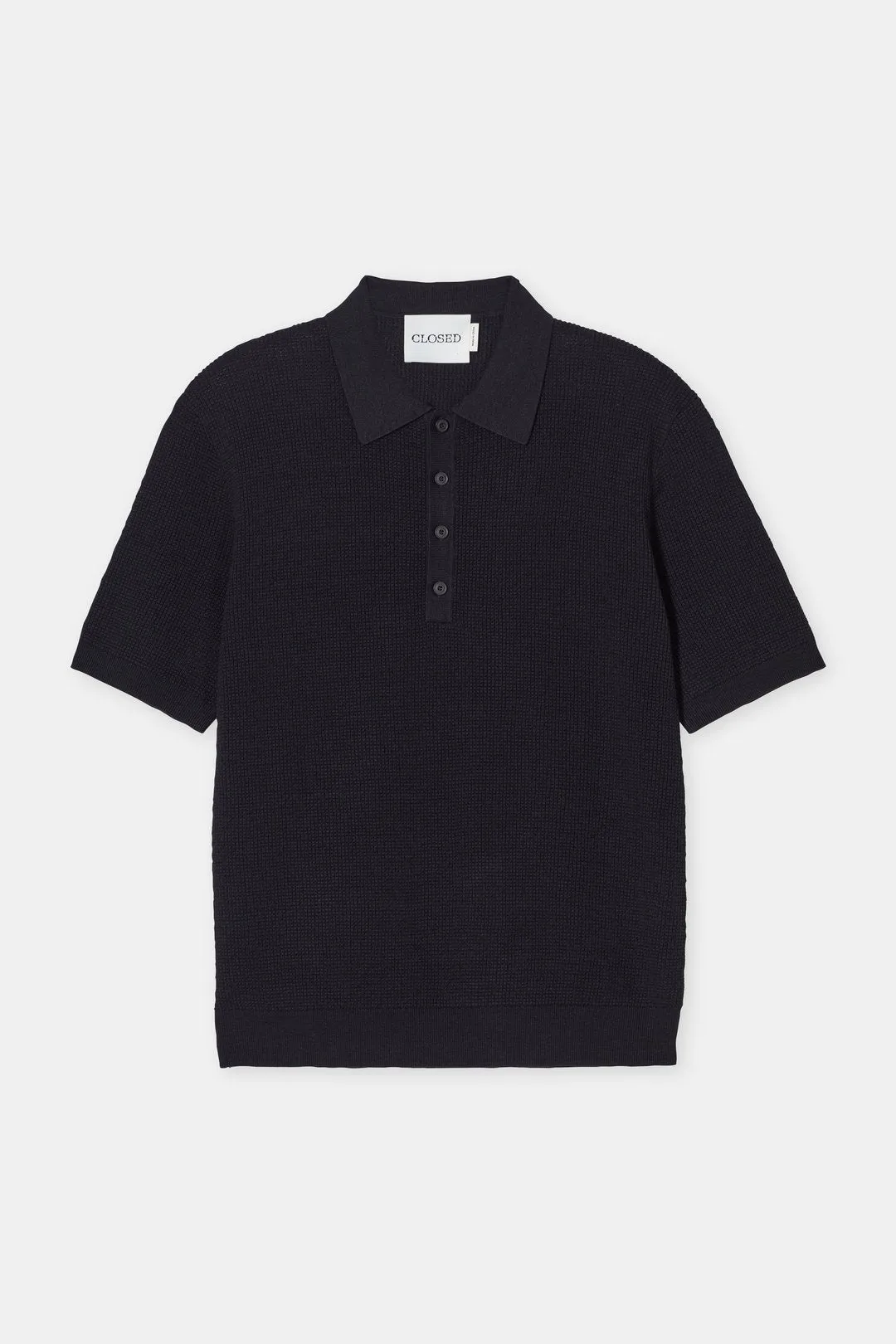 Closed Black Knit Polo