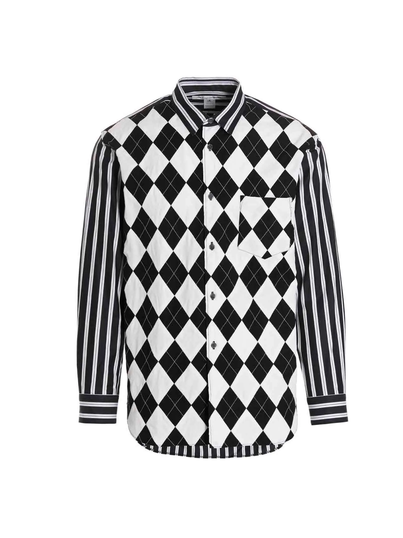 Graphic printed panelled shirt