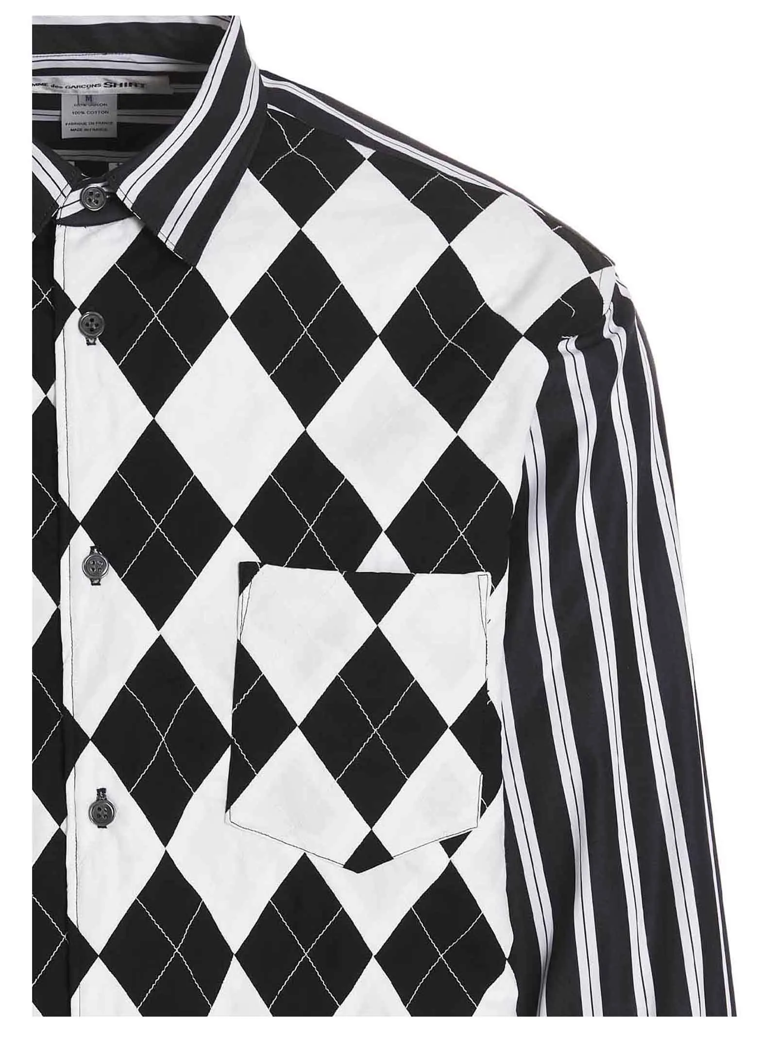 Graphic printed panelled shirt