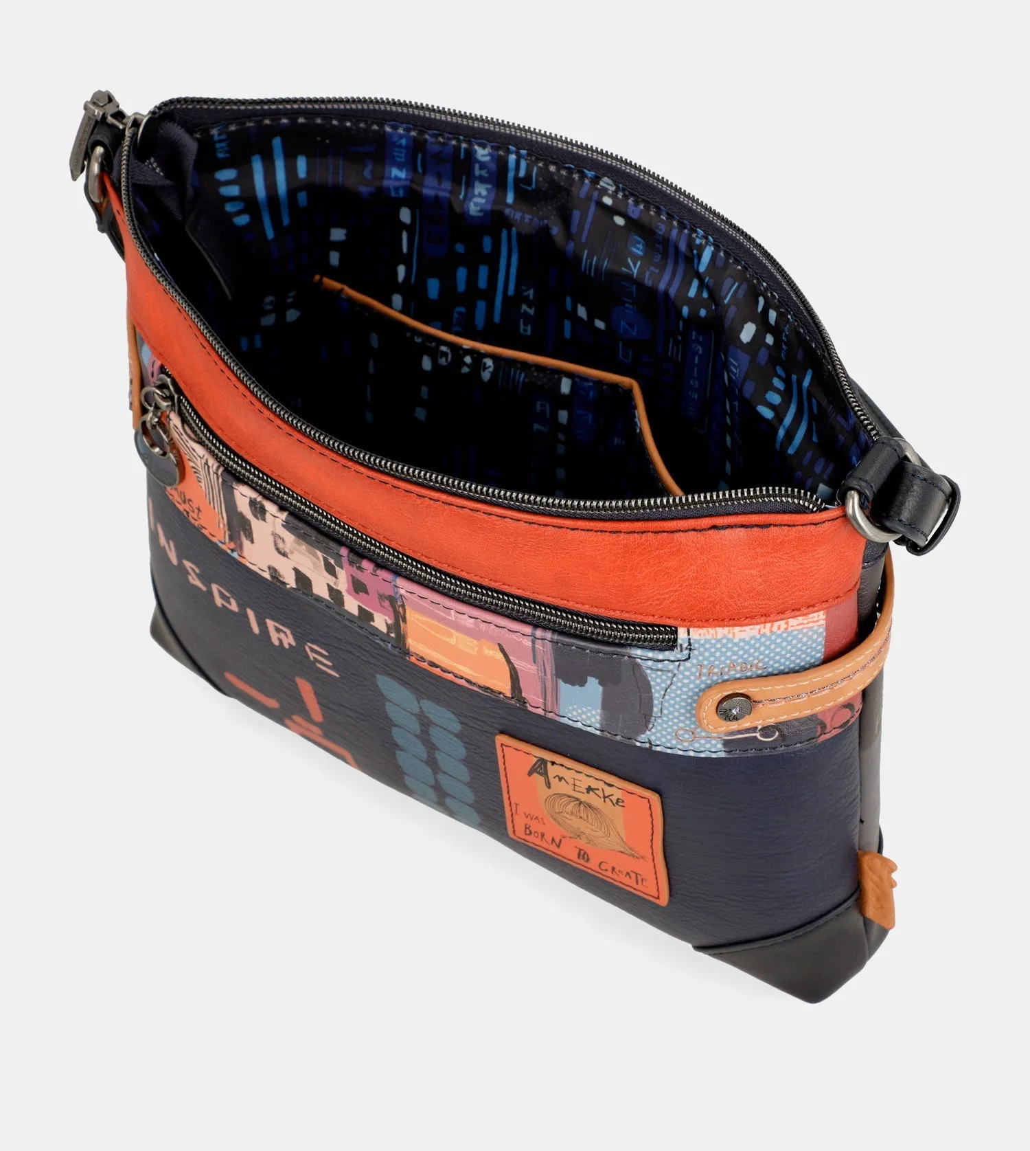 Contemporary large printed shoulder bag