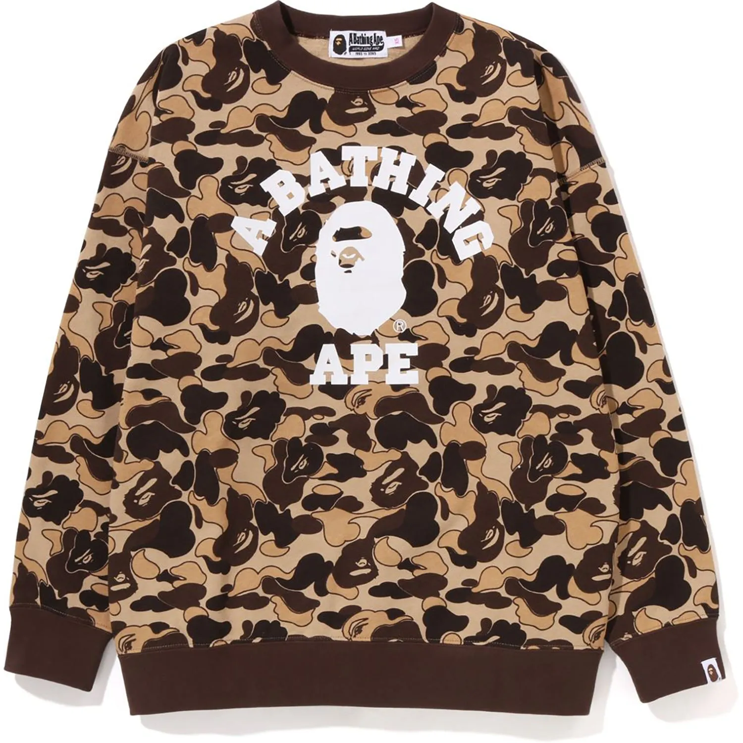 Oversized Women's Crewneck with Cookie Camo and College Design