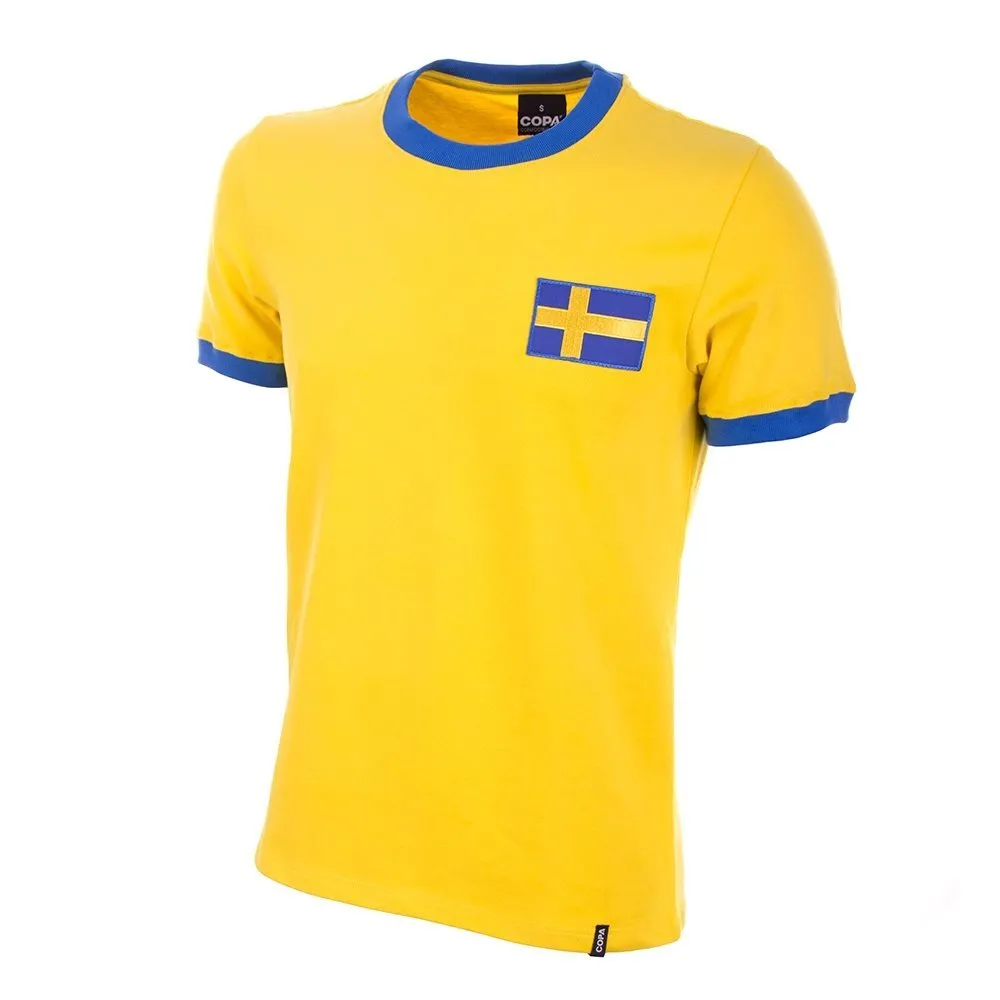 COPA Football - Sweden Retro Football Shirt 1970's + Ibrahimovic 10 (Photo Style)