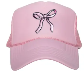 Coquette Pink Bow Trucker Hat Light Pink