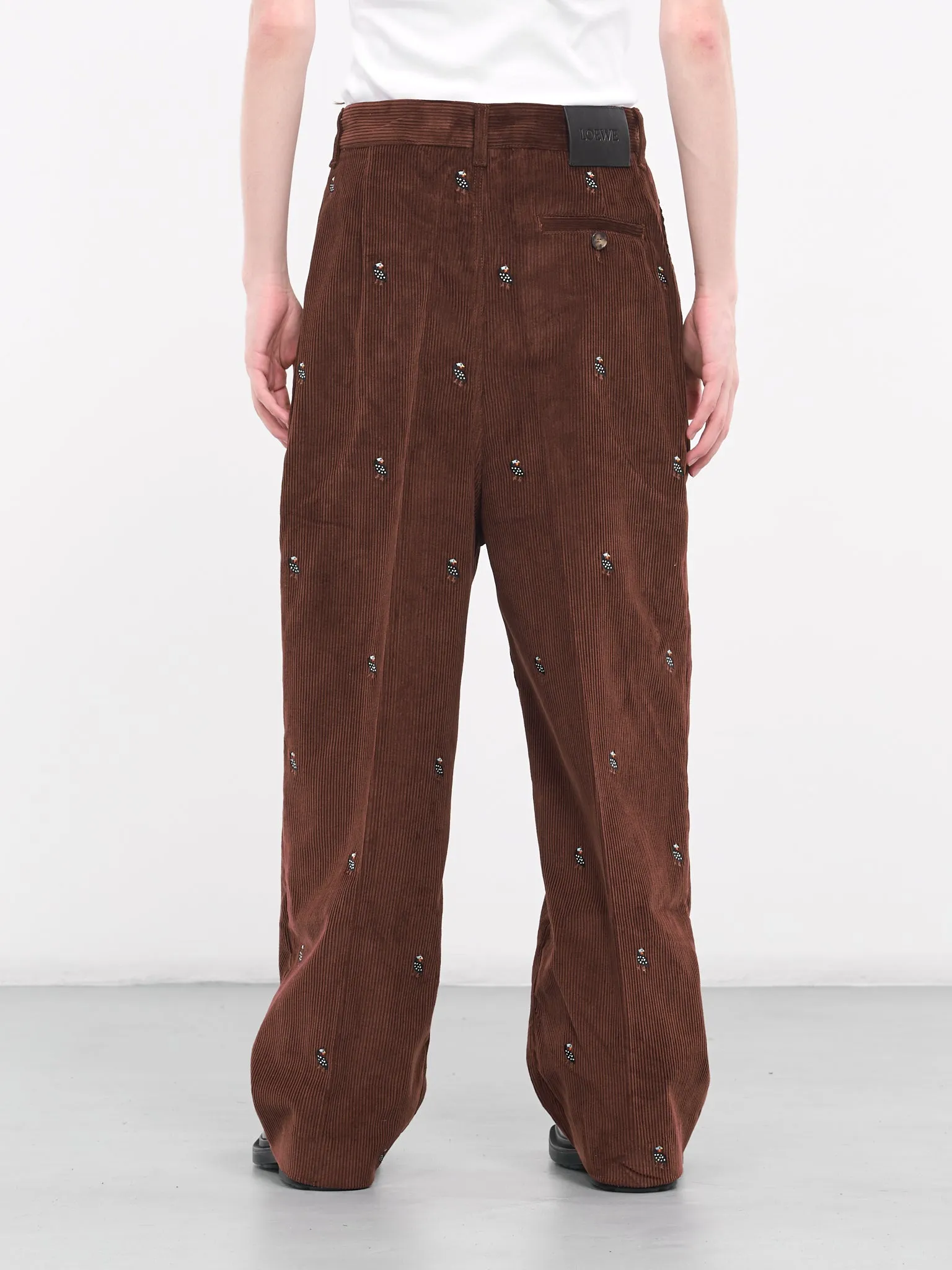 Corduroy Embroidered Trousers (H526Y04WDU-COCOA)