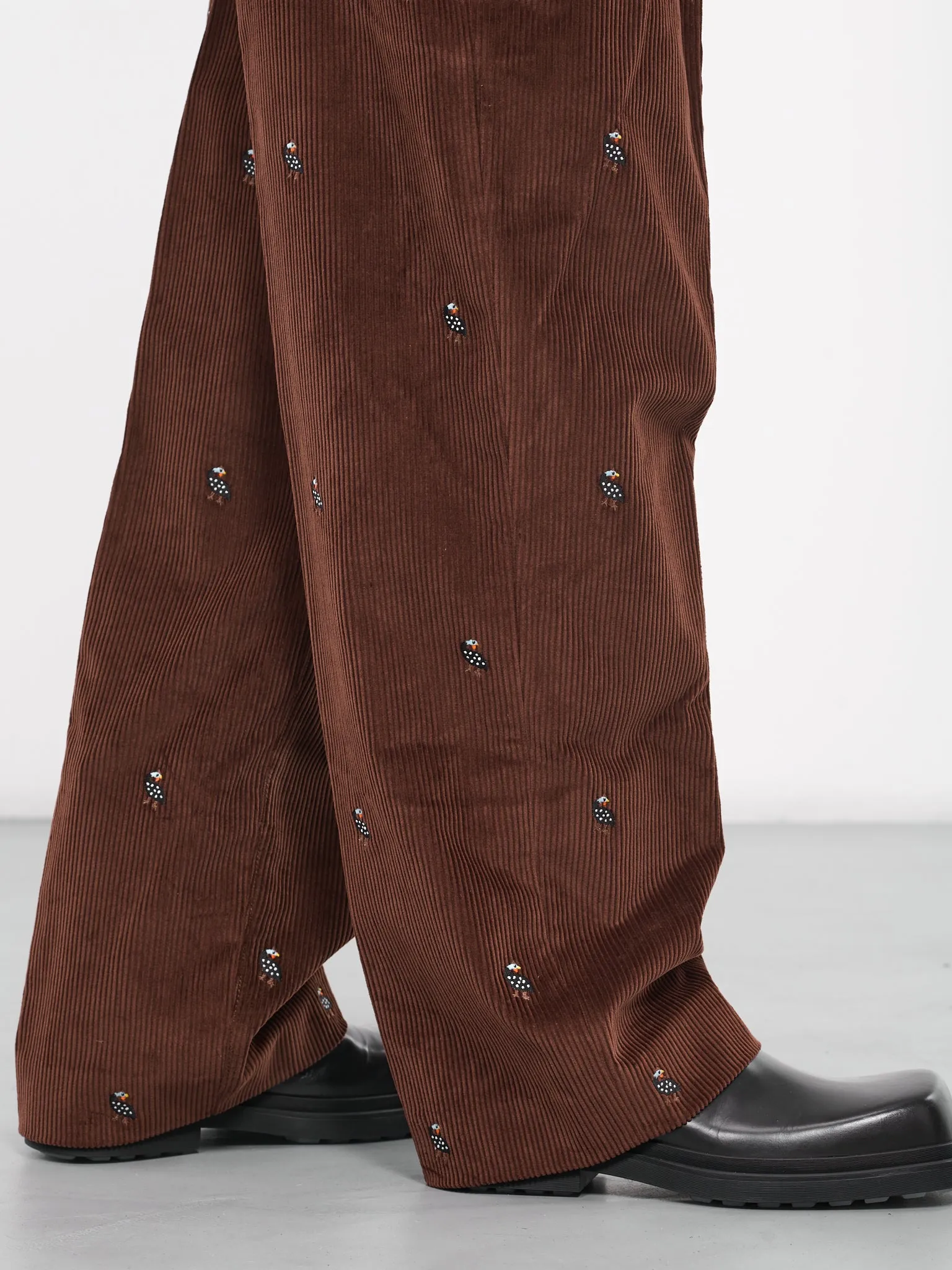 Corduroy Embroidered Trousers (H526Y04WDU-COCOA)