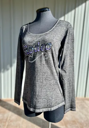 Cowgirl Hardware Gray RODEO Bling Shirt.