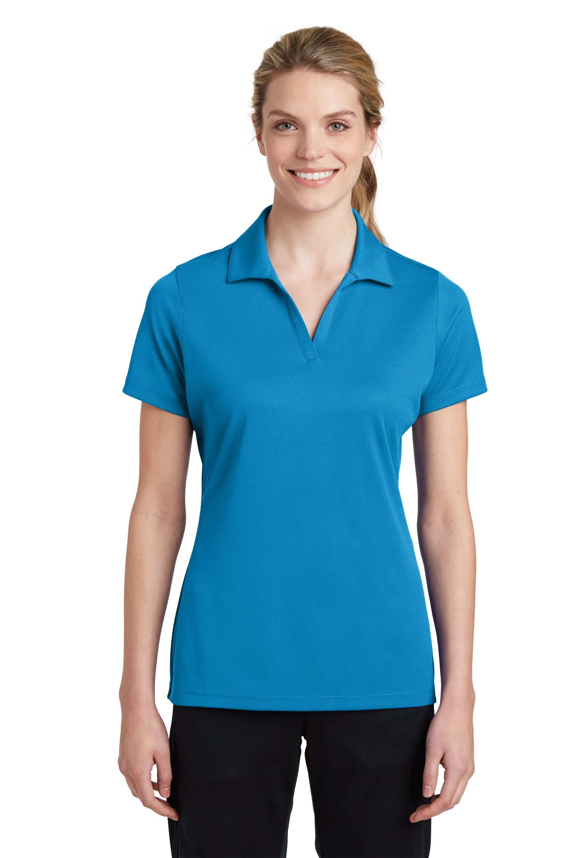 Custom Embroider Ladies Performance Polo Shirt - Moisture Wicking - PosiCharge RacerMesh Polo. LST640