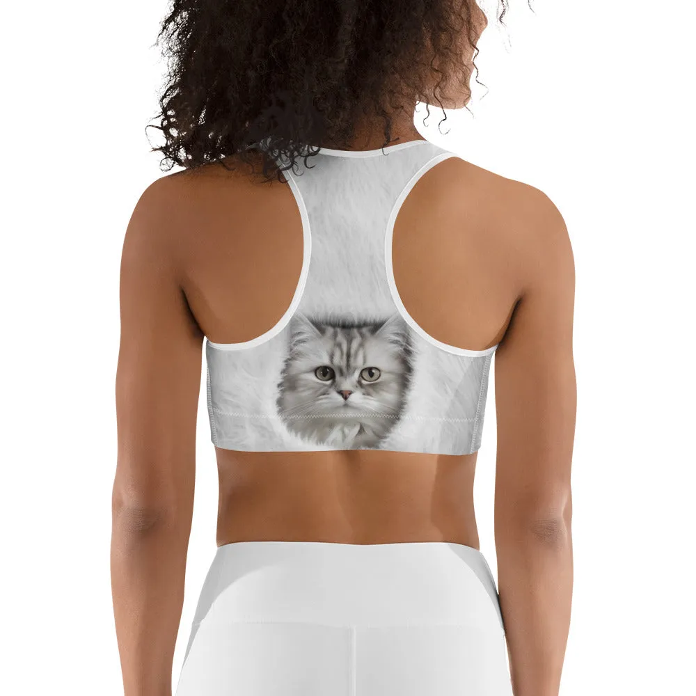 Cute Cozy Cat Sports Bra