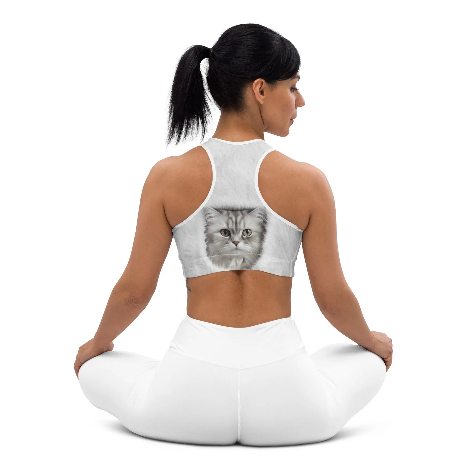 Cute Cozy Cat Sports Bra