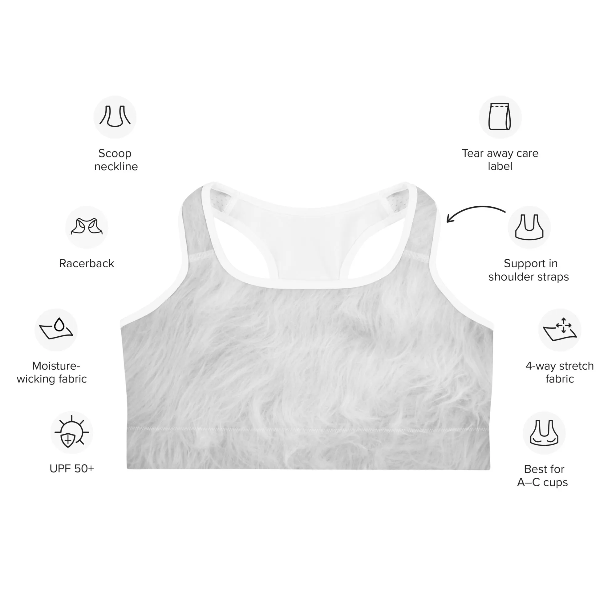 Cute Cozy Cat Sports Bra