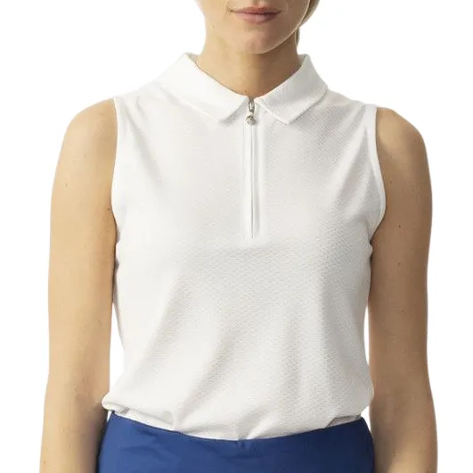 Daily Women's Sleeveless White Polo Shirt - Peoria