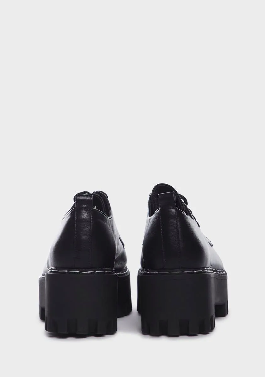 Dark Leather Classic Oxfords for Trading - Shop Now