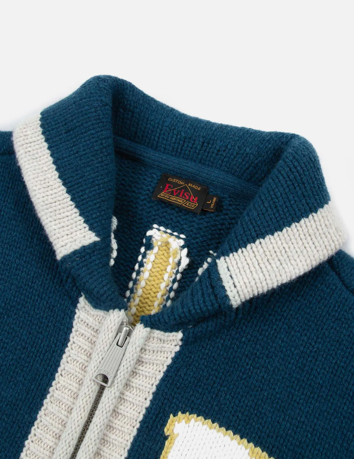 Daruma Intarsia-Knit Zip-up Sweater