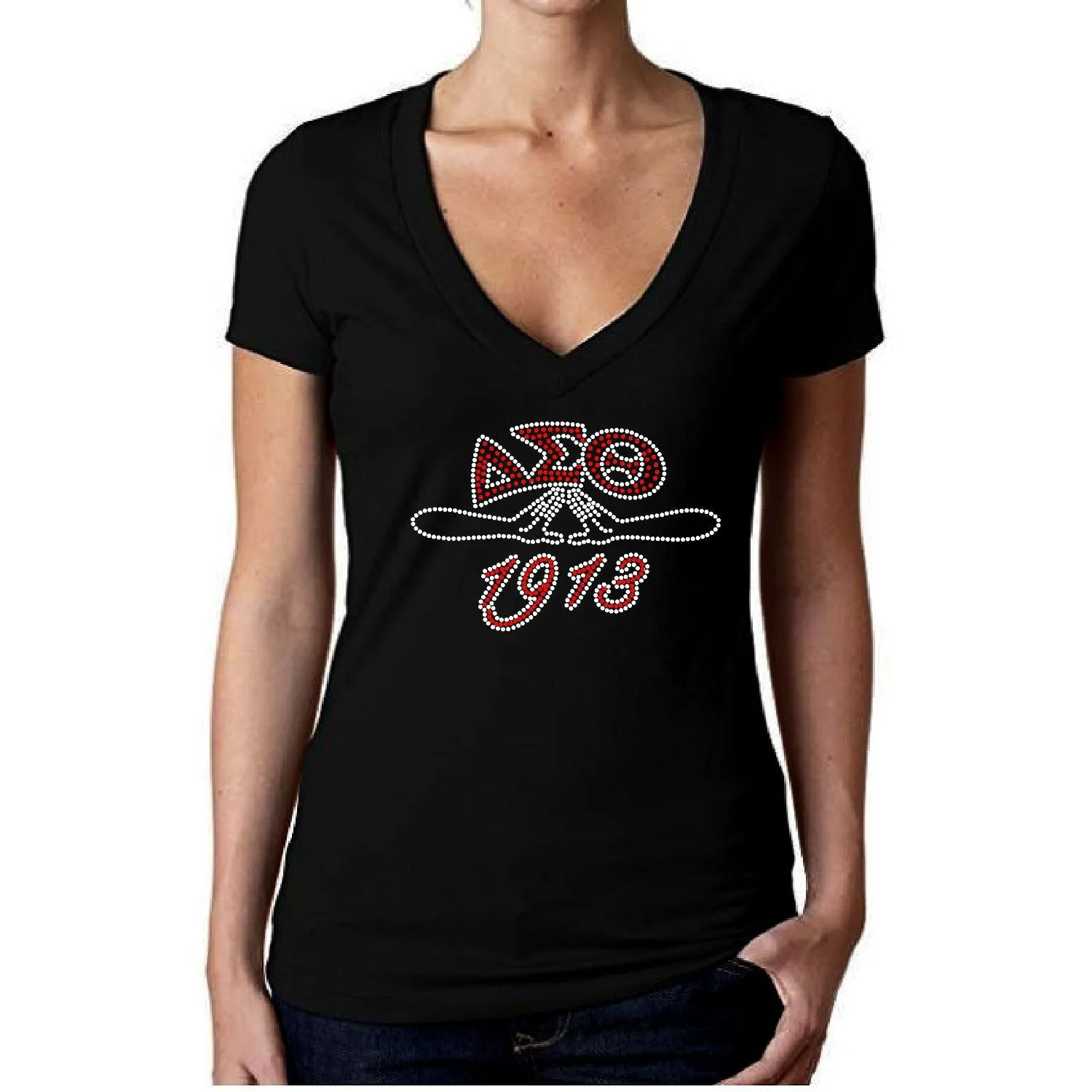 Delta Sigma Theta Rhinestone Hand Symbol Shirt 1913