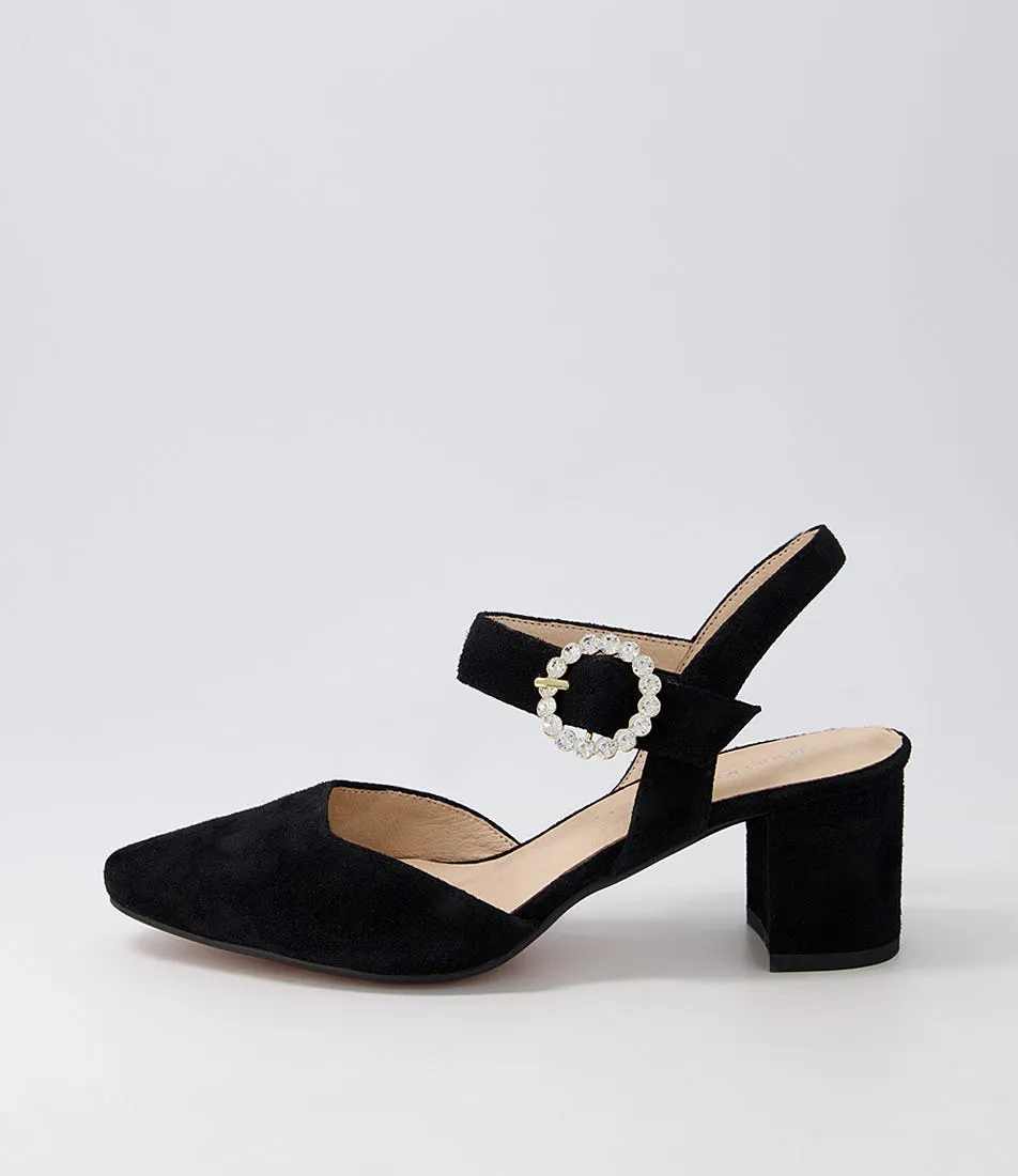 DIANA FERRARI Lilsy Black Suede Heels