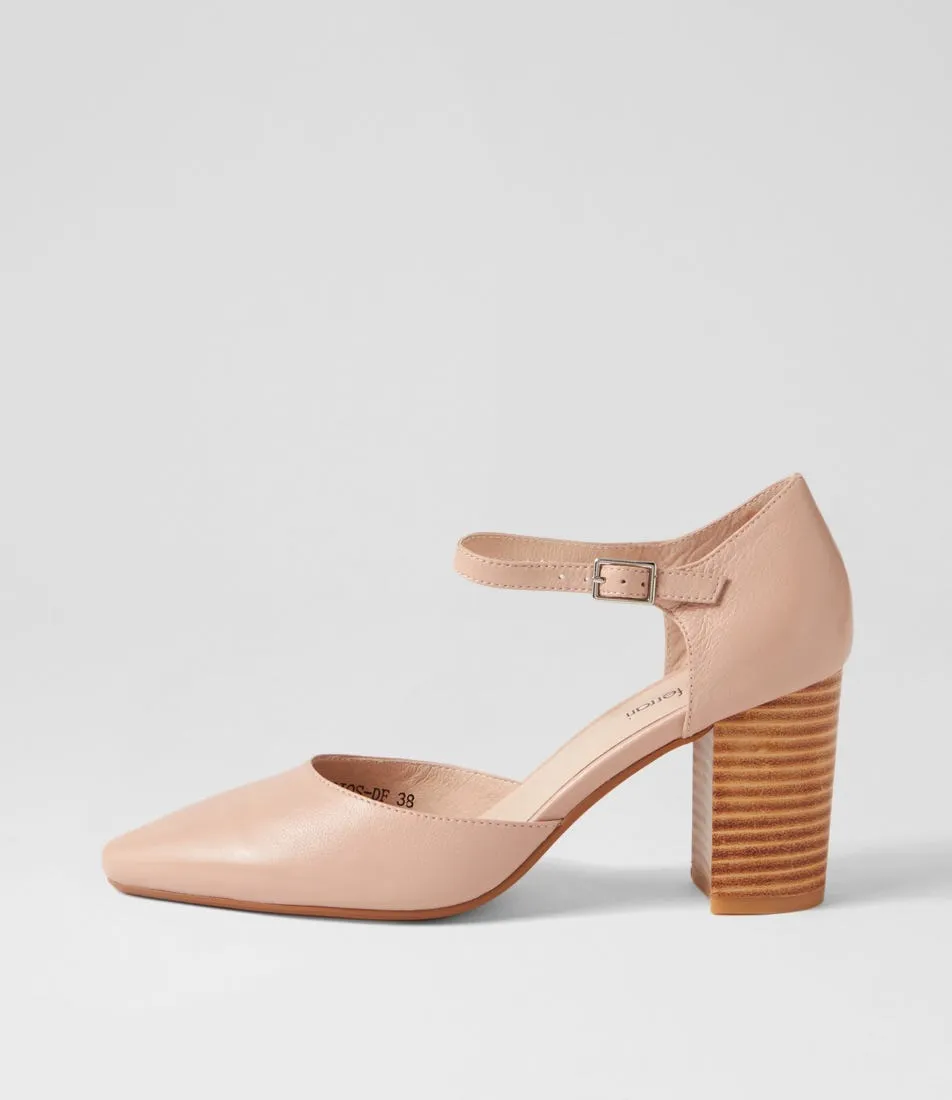 DIANA FERRARI Sergios Dark Nude Natural Leather Heels