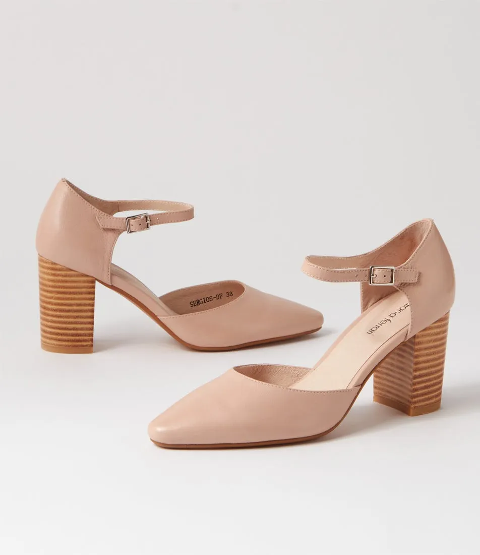 DIANA FERRARI Sergios Dark Nude Natural Leather Heels