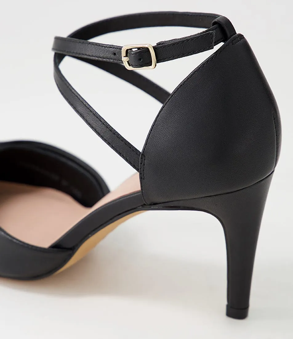 DIANA FERRARI Tamarah Black Leather Heels