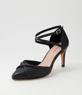 DIANA FERRARI Tamarah Black Leather Heels