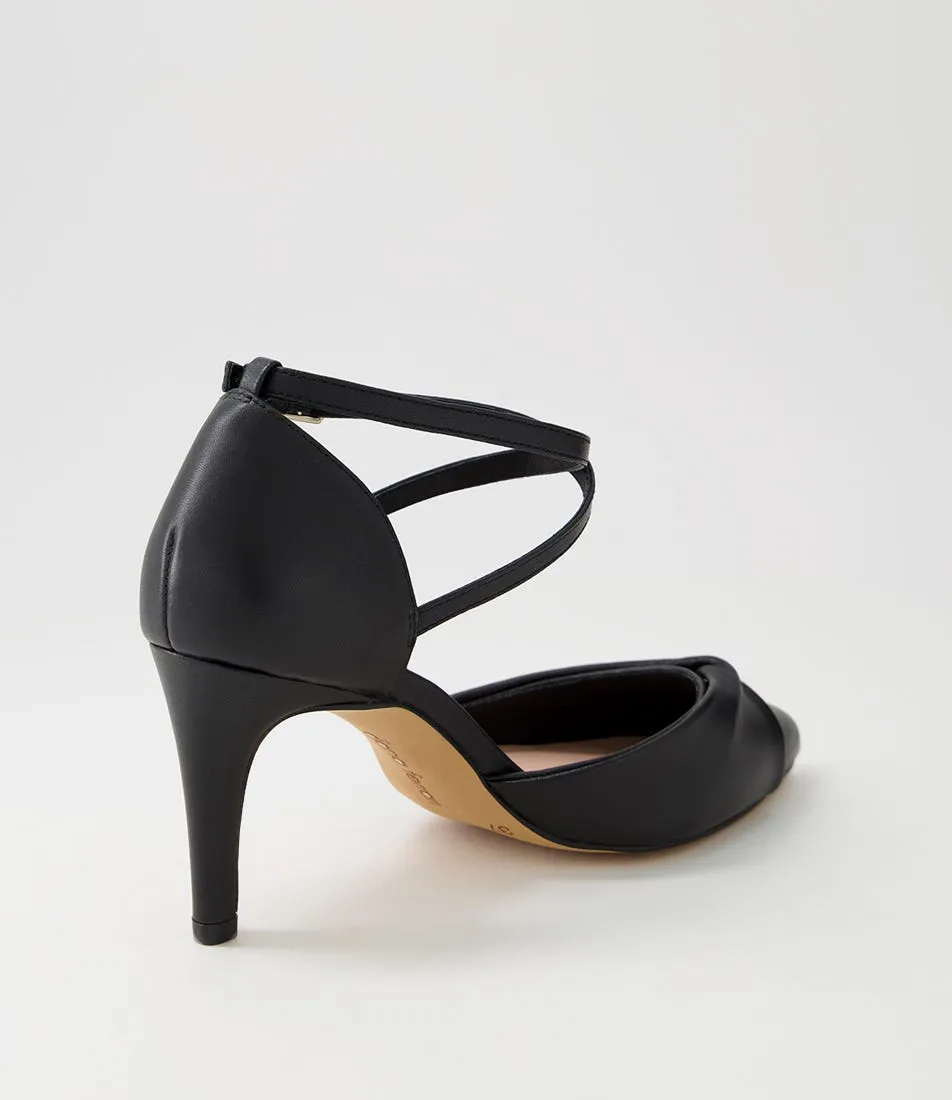 DIANA FERRARI Tamarah Black Leather Heels