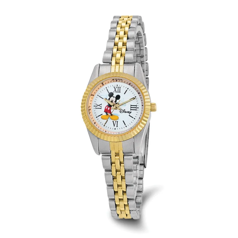 Metal Mickey Mouse watch for adults in two-tone design by Disney