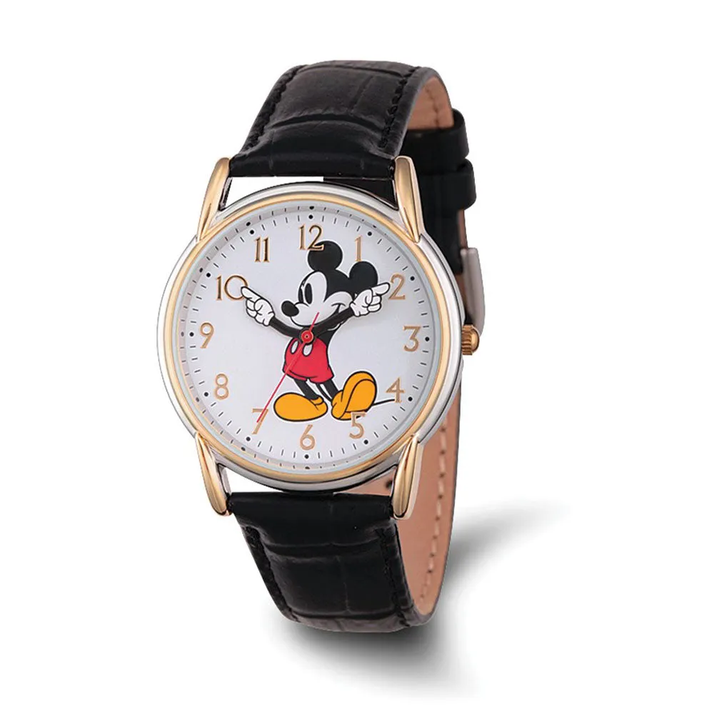 Disney Ladies Black Strap Mickey Mouse Watch with Moving Arms - 35mm