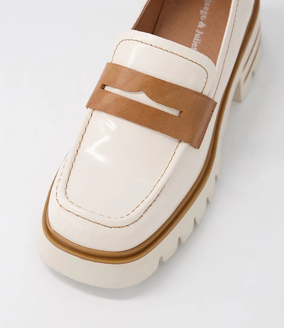 DJANGO & JULIETTE Beltomas Vanilla Box Tan Leather Heels