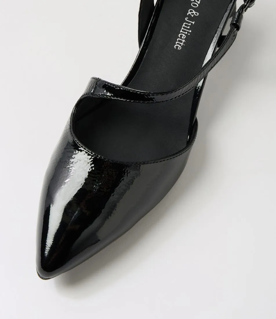 DJANGO & JULIETTE Illers Black Patent Leather Heels