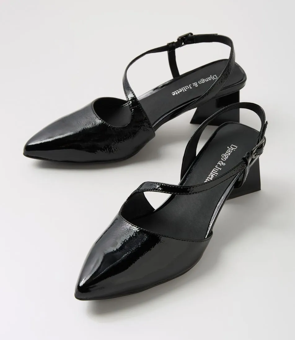 DJANGO & JULIETTE Illers Black Patent Leather Heels