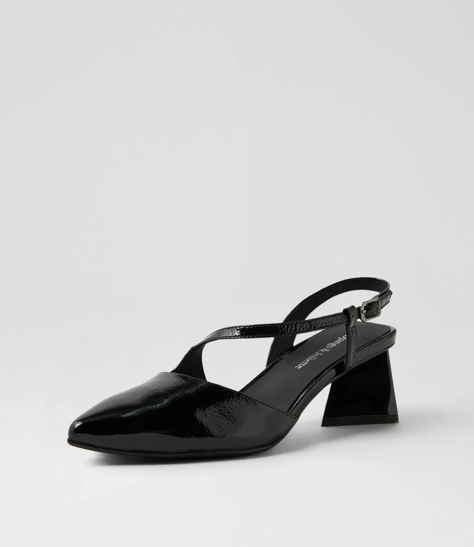 DJANGO & JULIETTE Illers Black Patent Leather Heels