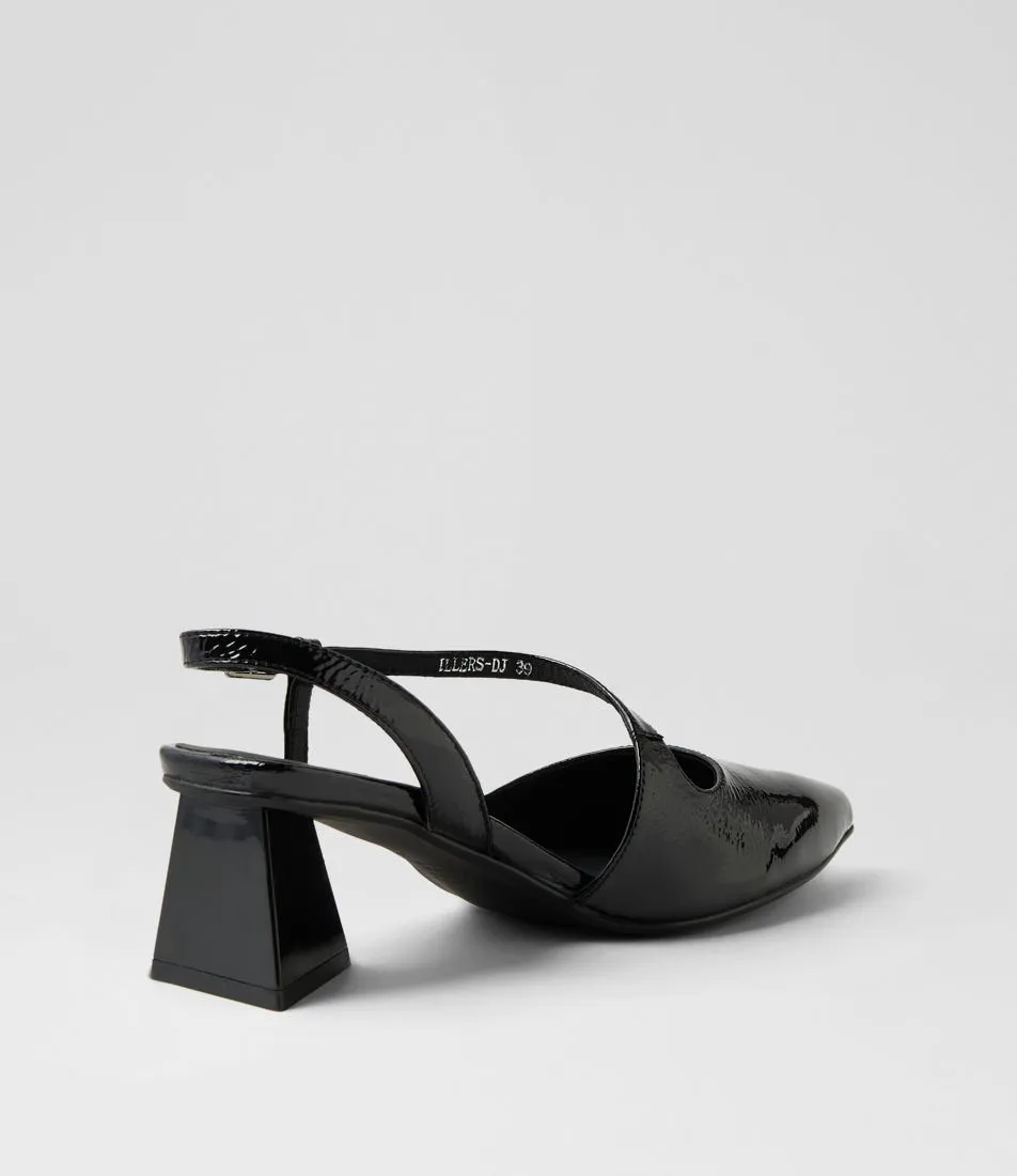 DJANGO & JULIETTE Illers Black Patent Leather Heels