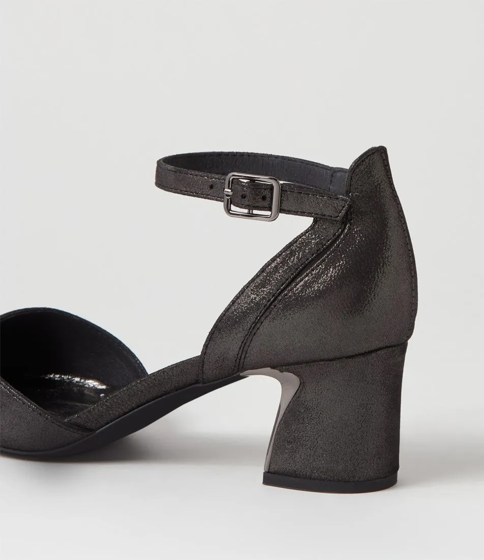 DJANGO & JULIETTE Jillie Black Shimmer Leather Heels