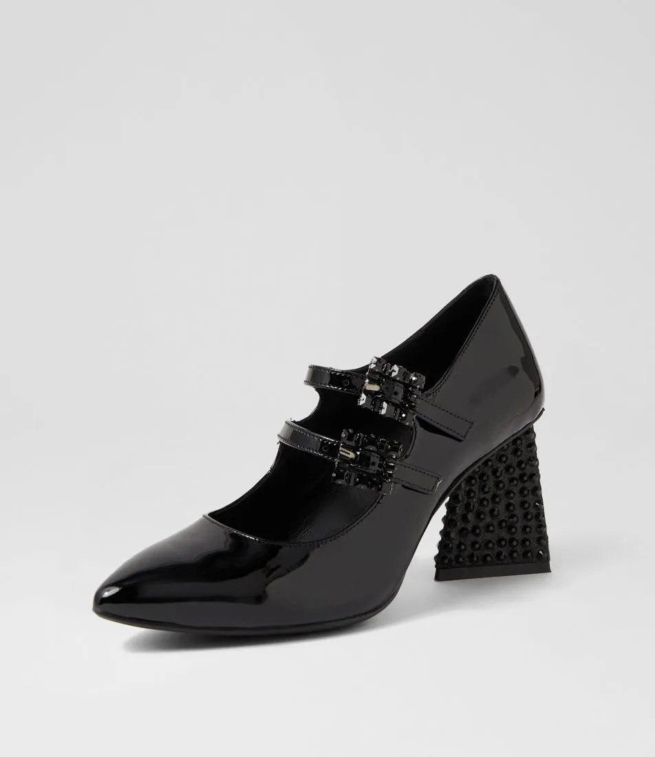 DJANGO & JULIETTE Lucyle Black Patent Leather Heels