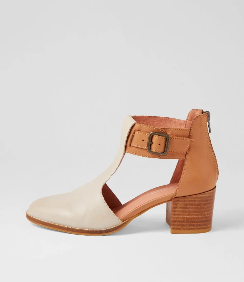 DJANGO & JULIETTE Murvin Nude Dark Tan Leather Heels