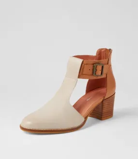 DJANGO & JULIETTE Murvin Nude Dark Tan Leather Heels