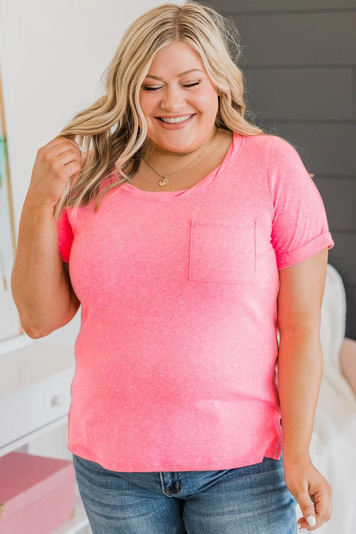 Neon Pink Do My Own Thing Knit Top