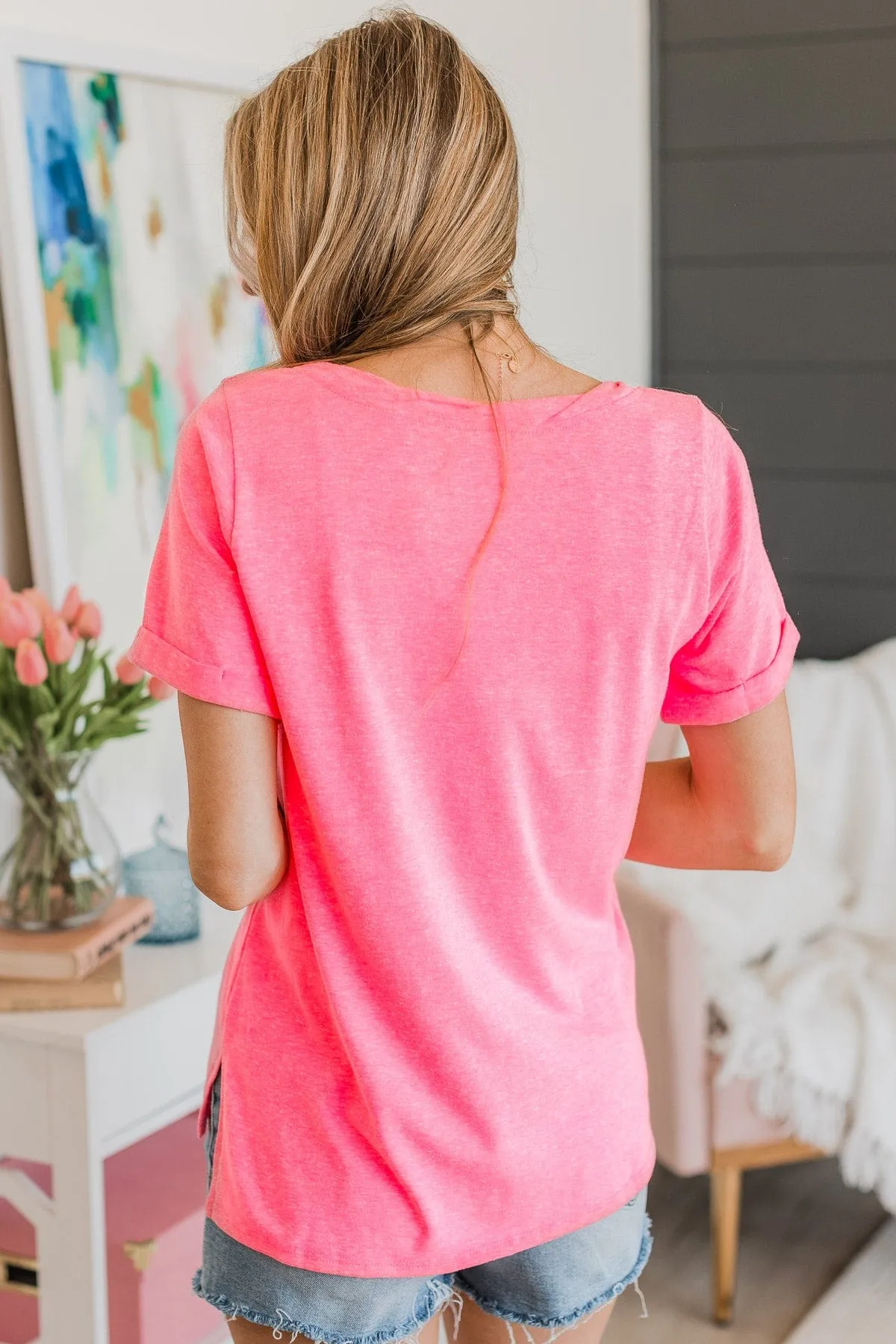 Neon Pink Do My Own Thing Knit Top