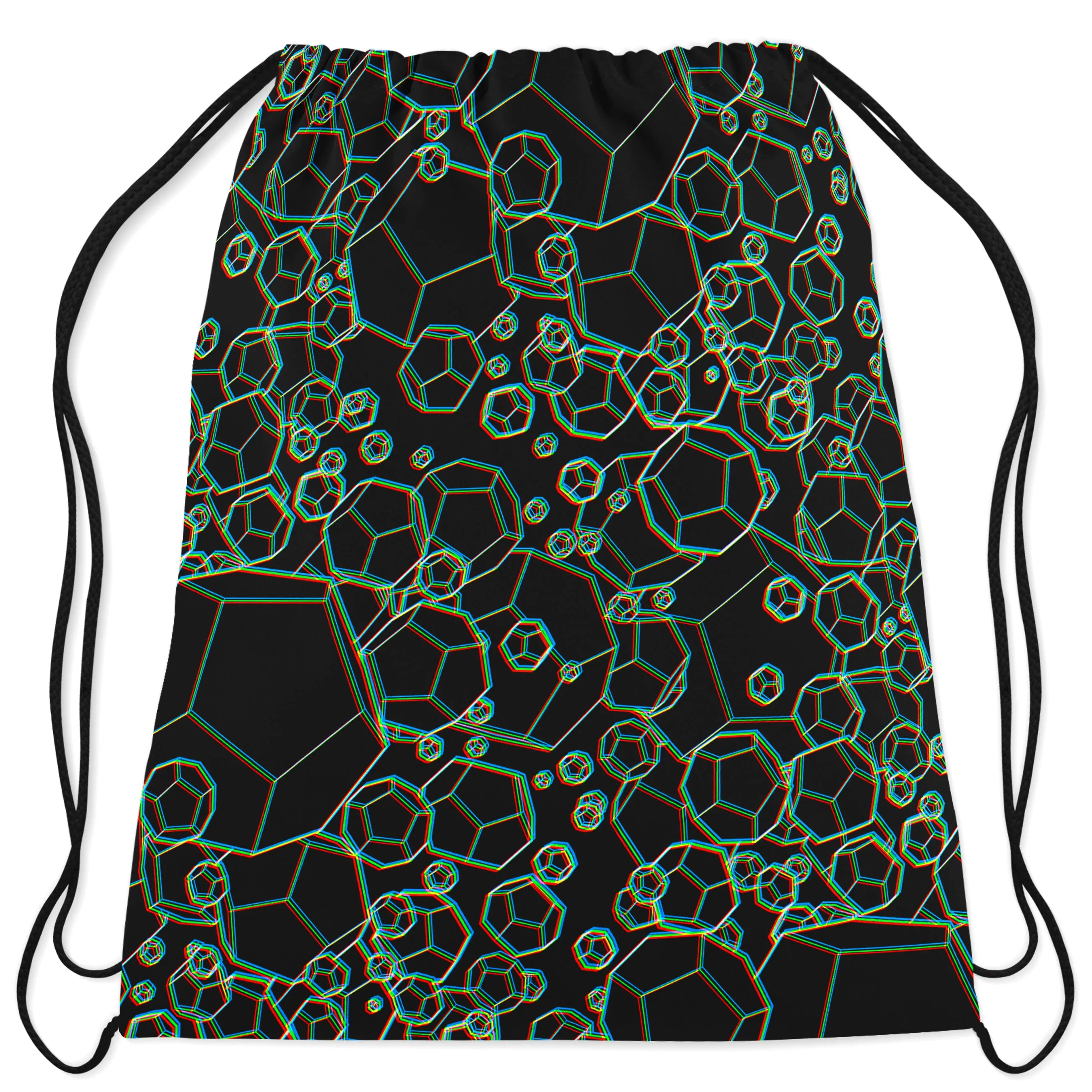 Dodecahedron Madness Glitch Drawstring Bag