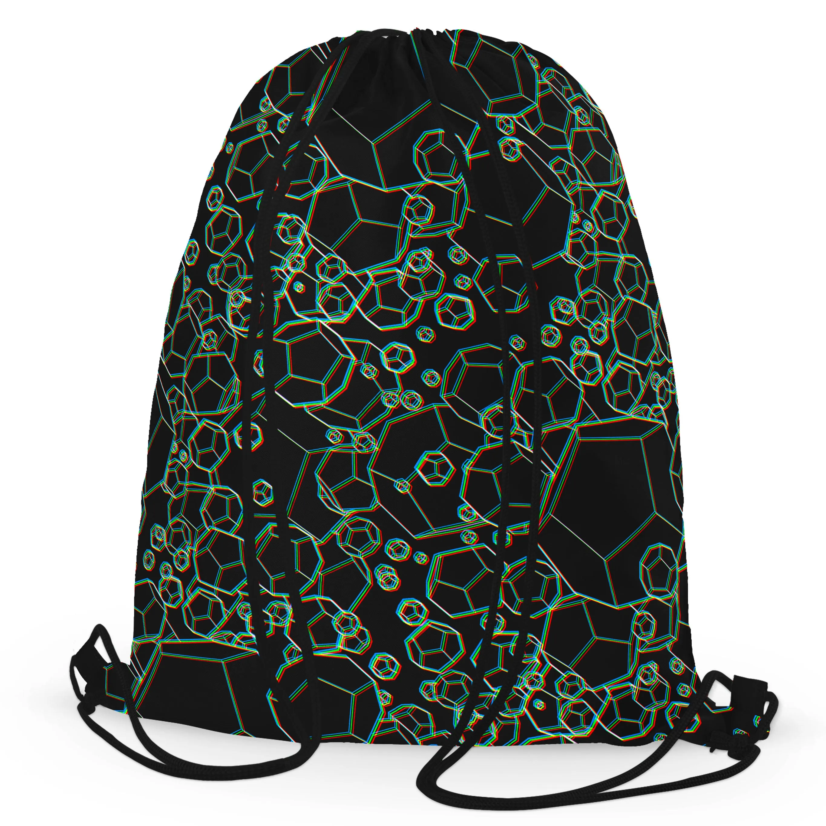 Dodecahedron Madness Glitch Drawstring Bag