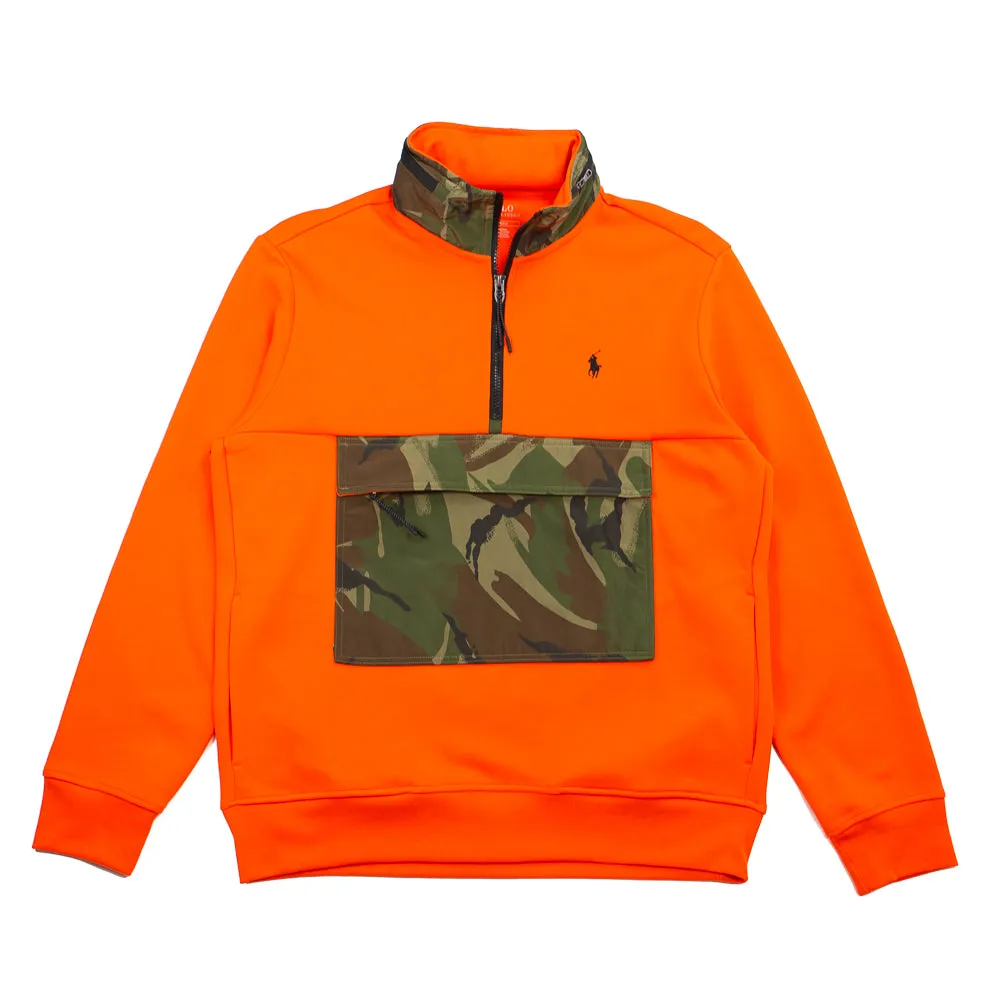 Double Knit Tech LS 1/4 Zip (Active Orange/Camo)