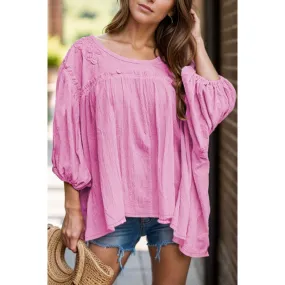 Dropped Shoulder Round Neck Blouse