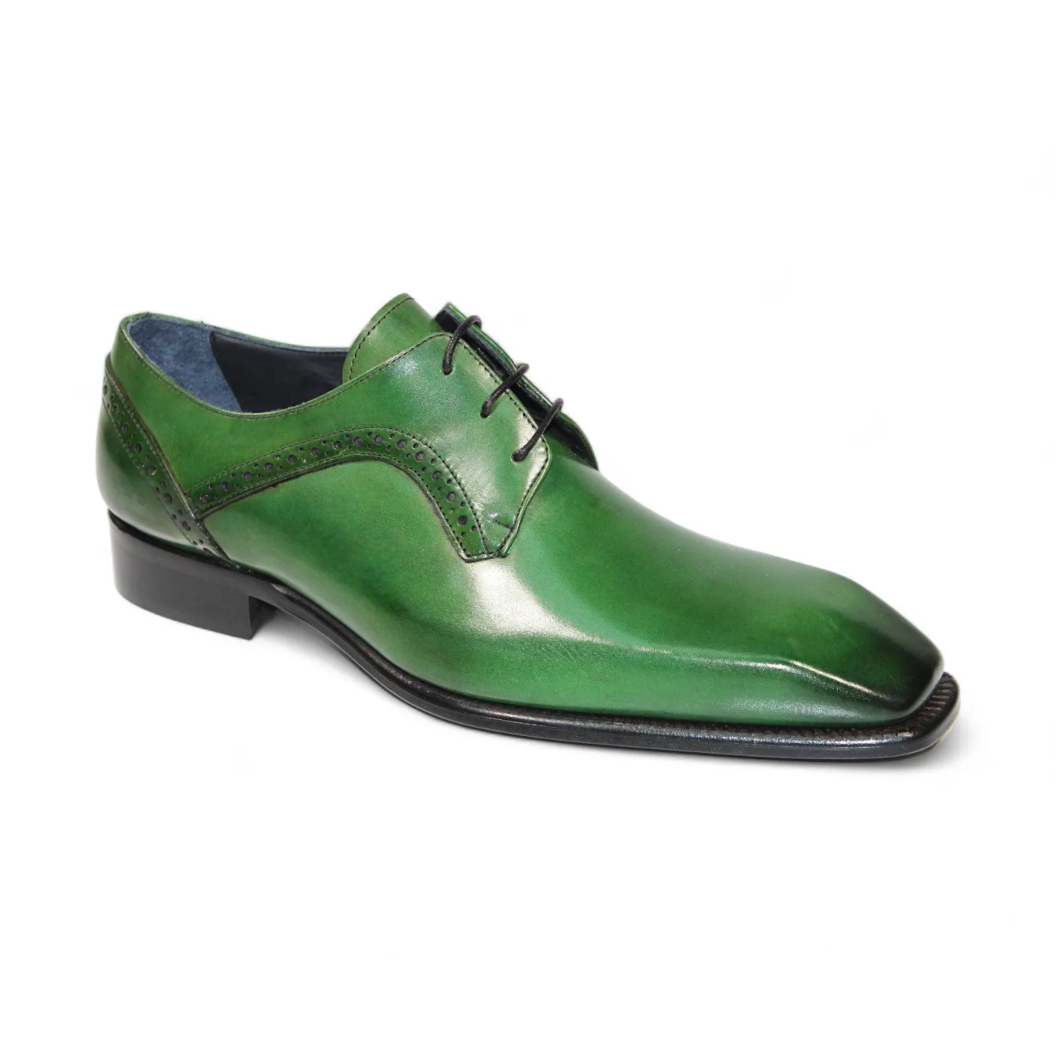 Duca Spada Men's Shoes Green Calf-Skin Leather Oxfords (D1173)