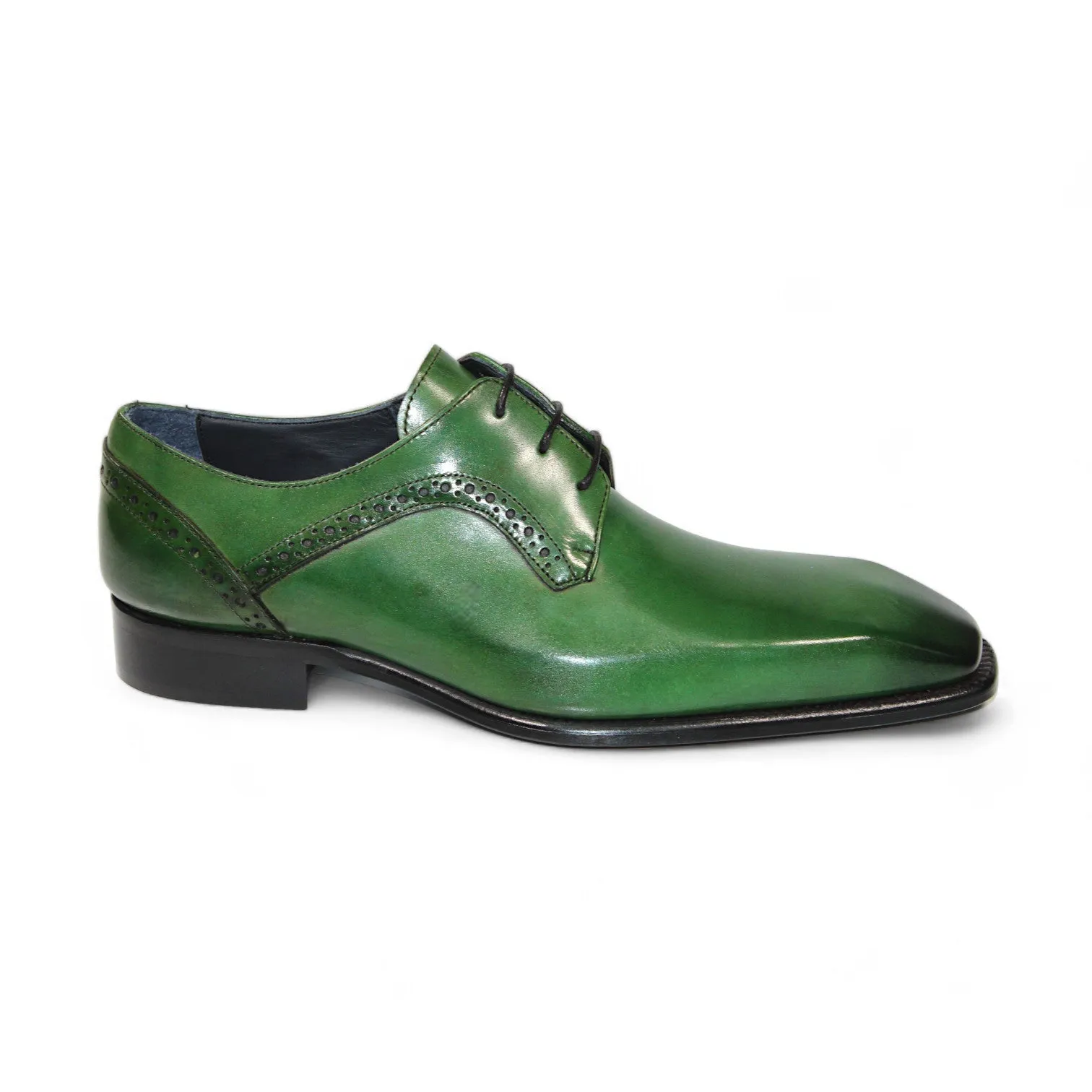 Duca Spada Men's Shoes Green Calf-Skin Leather Oxfords (D1173)