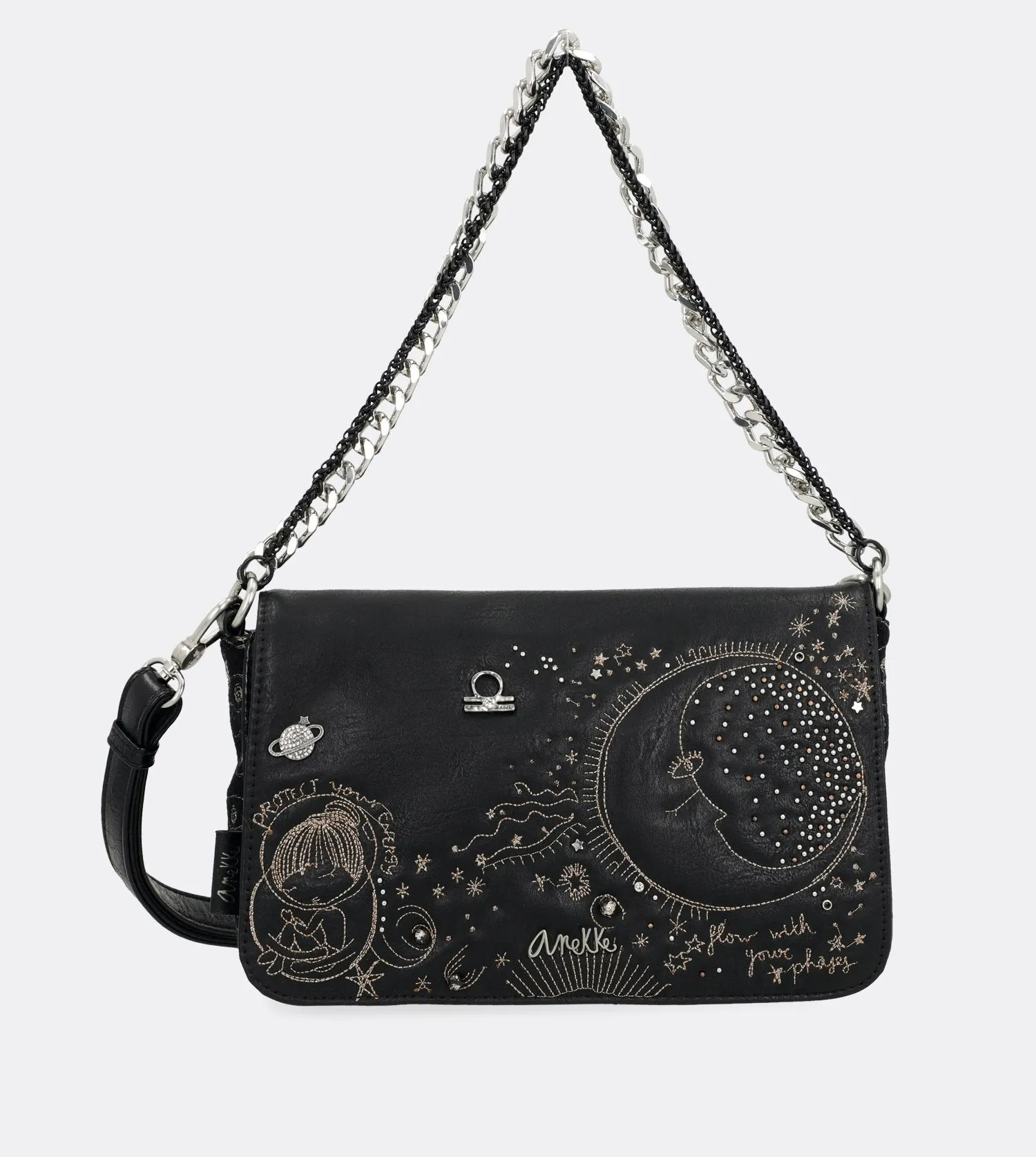 Elegant spirit shoulder bag with a chain strap