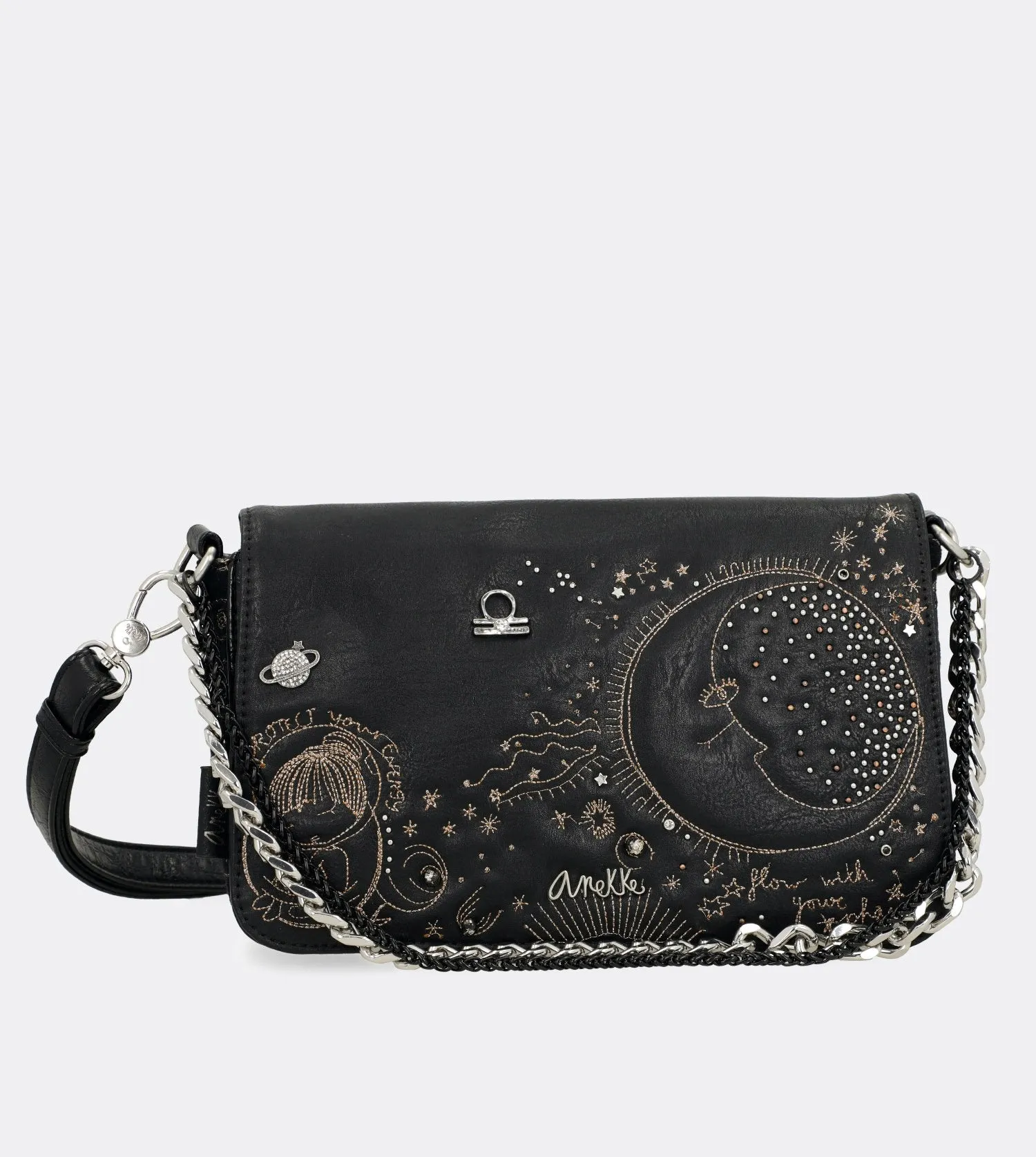 Elegant spirit shoulder bag with a chain strap