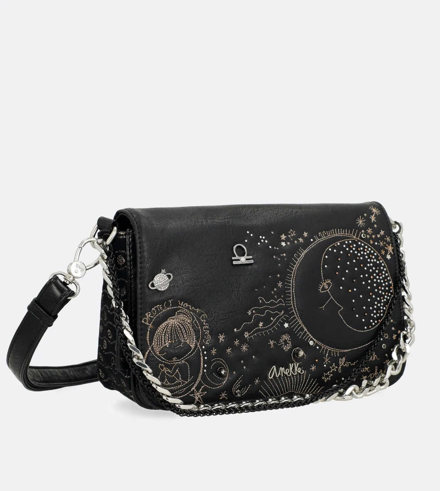 Elegant spirit shoulder bag with a chain strap