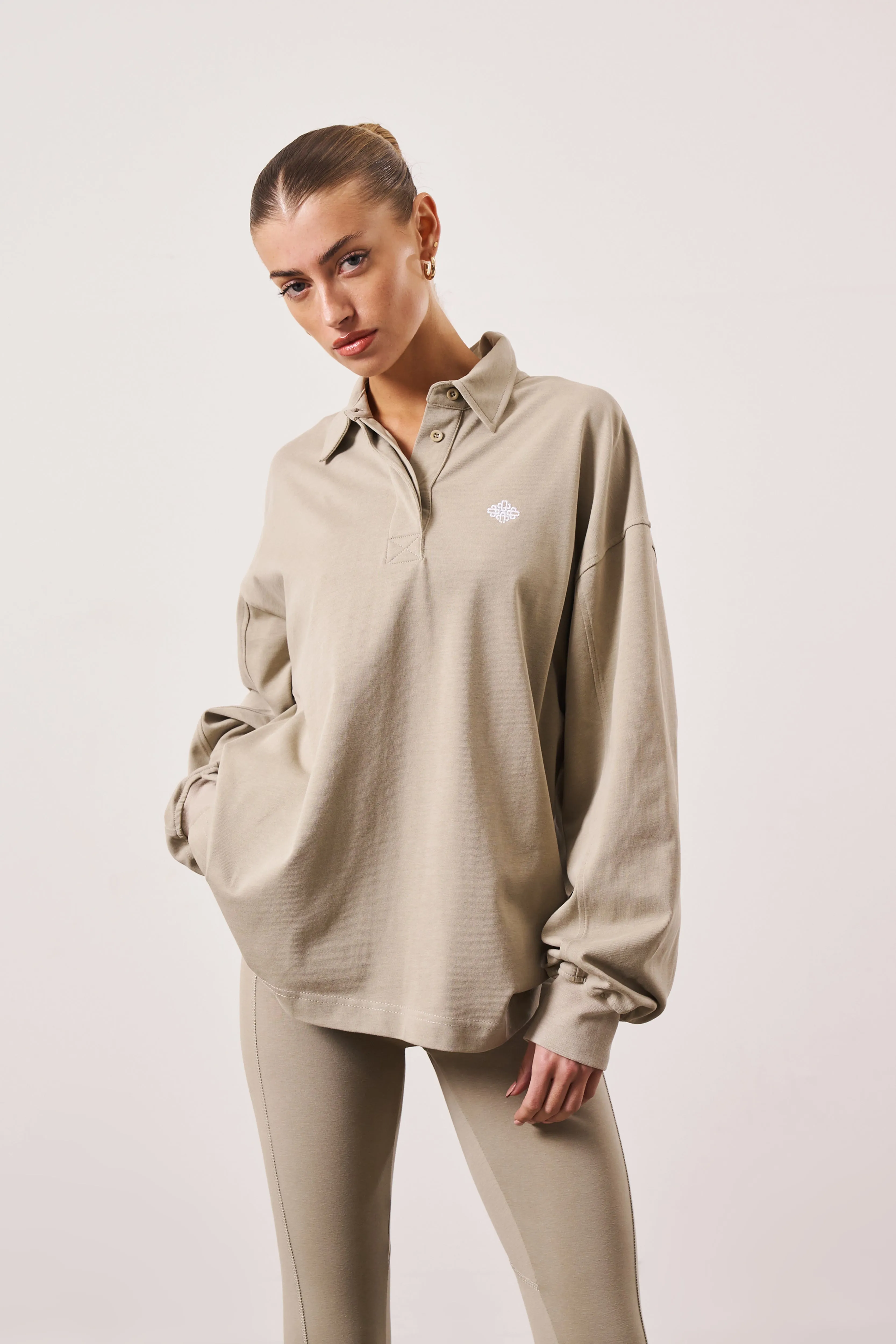 EMBLEM POLO SHIRT - BEIGE