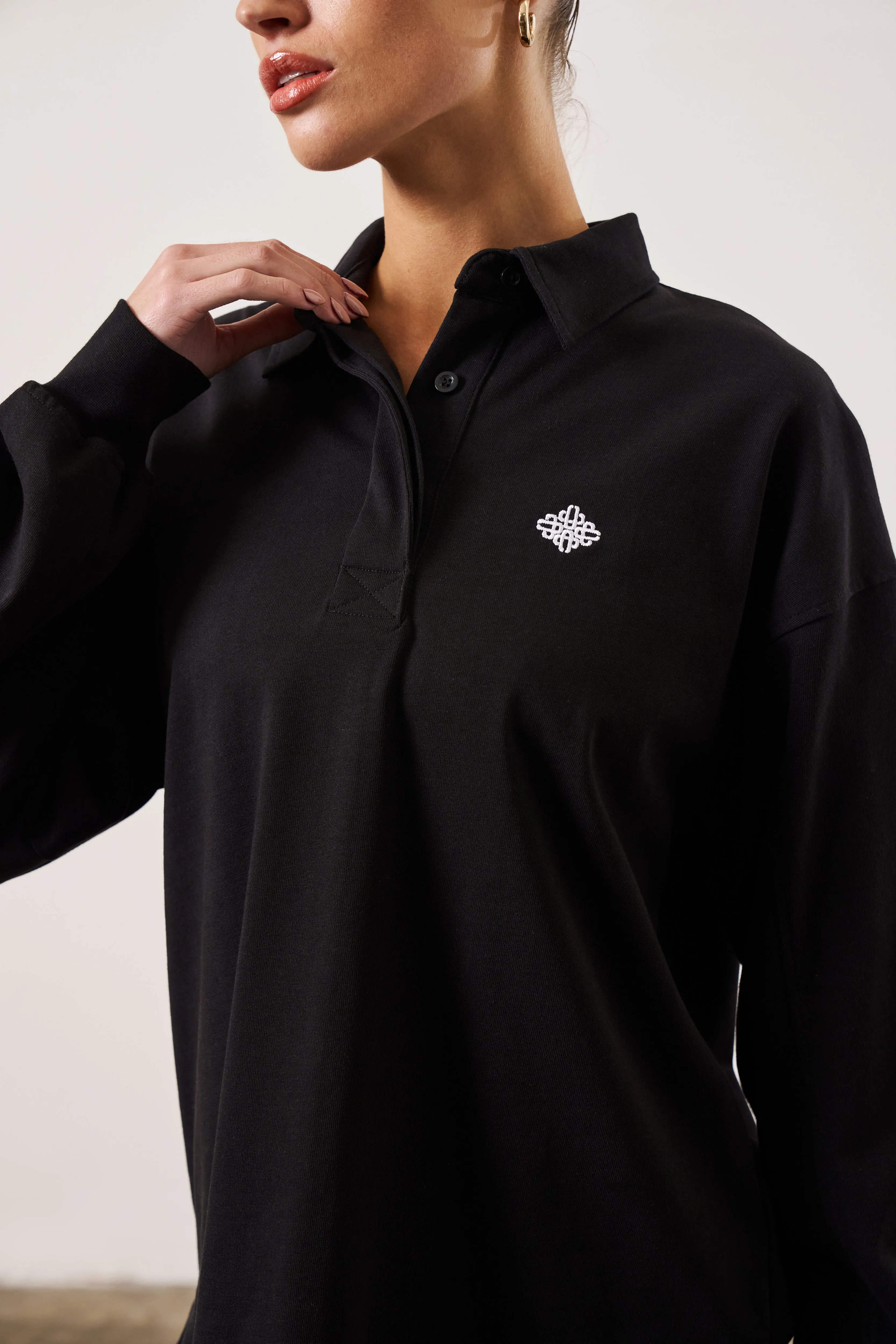 EMBLEM POLO SHIRT - BLACK